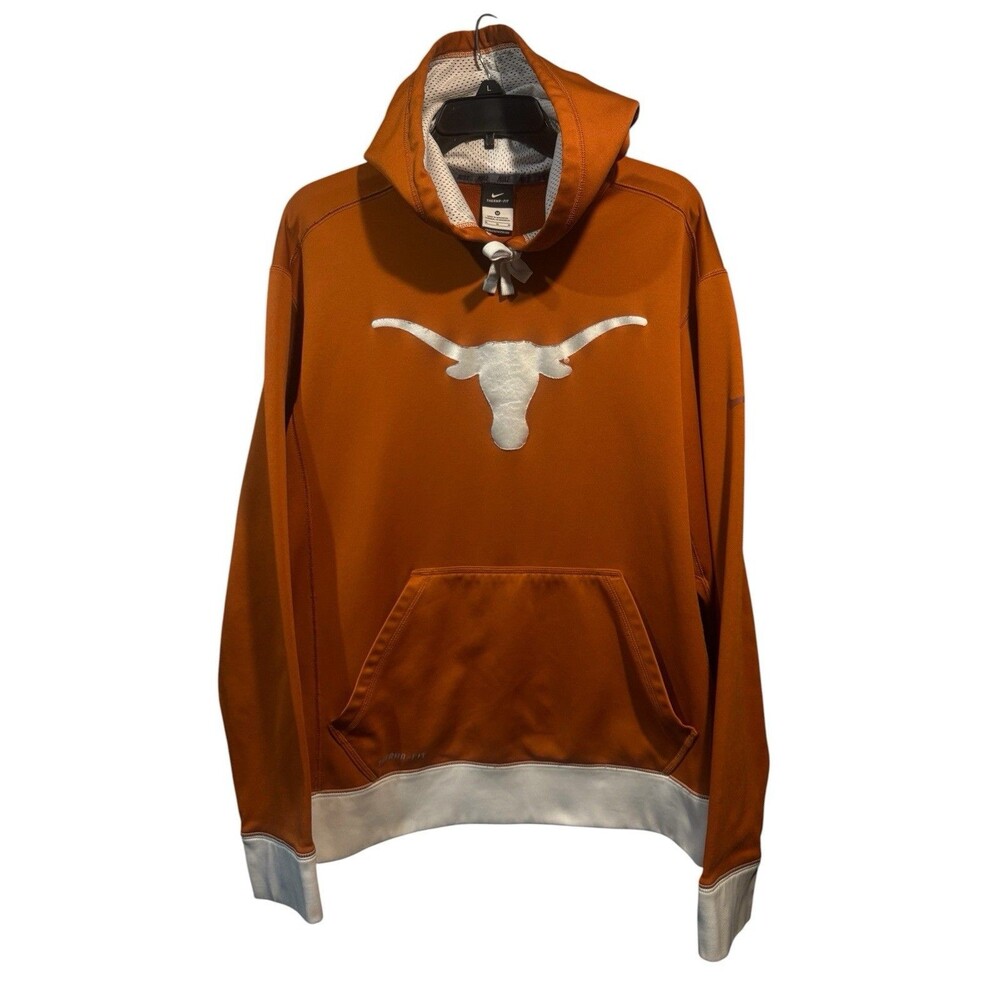 Nike Men’s Texas Longhorns Burnt Orange Therma-Fit Pullover Hoodie Medium